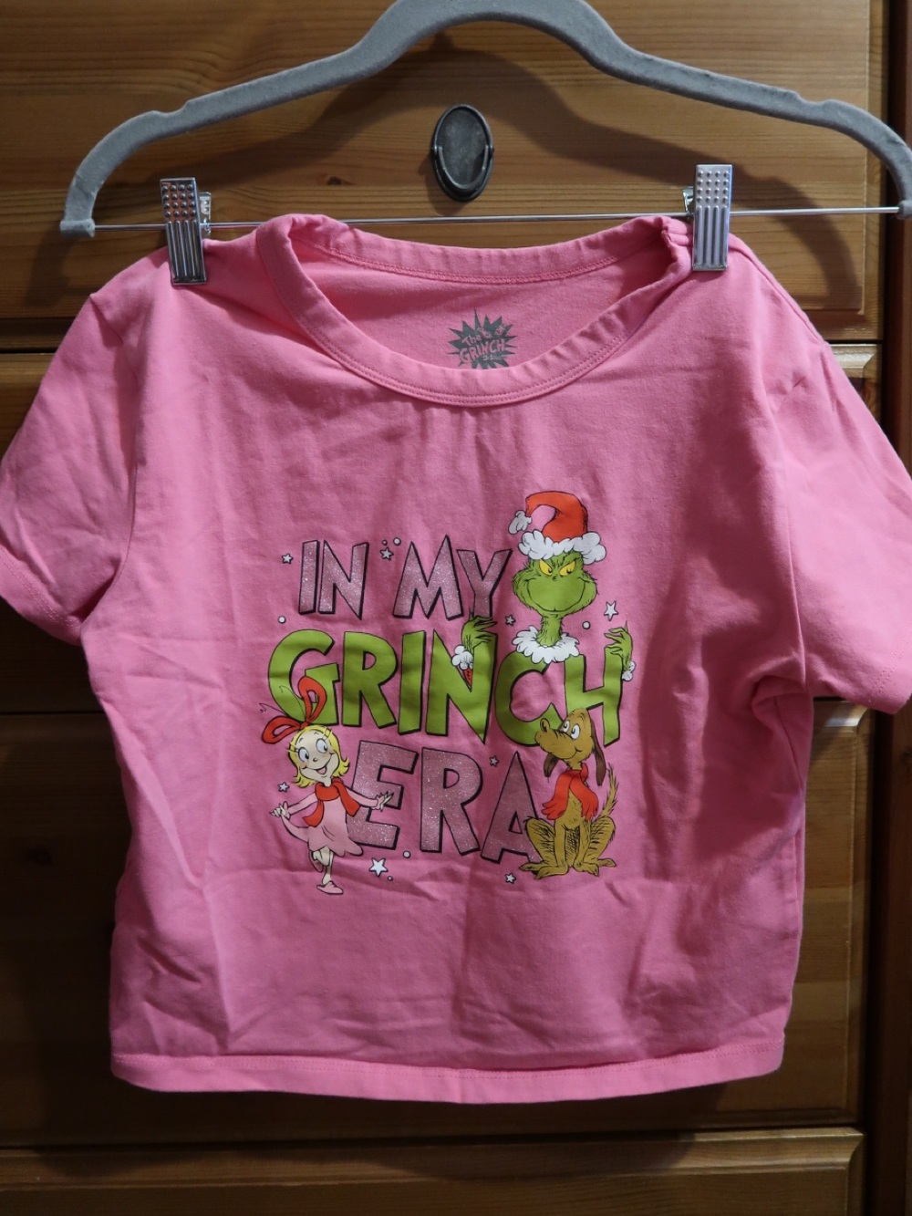 Pink Grinch baby tee